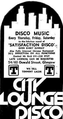 City Lounge Disco  advert 1979